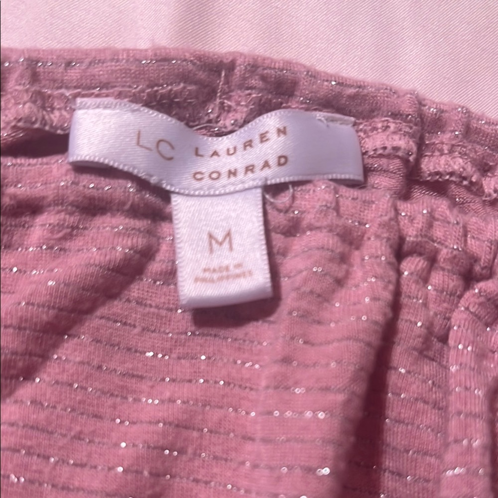 LC Lauren Conrad Lavender Off-Shoulder Top - Picture 2 of 3
